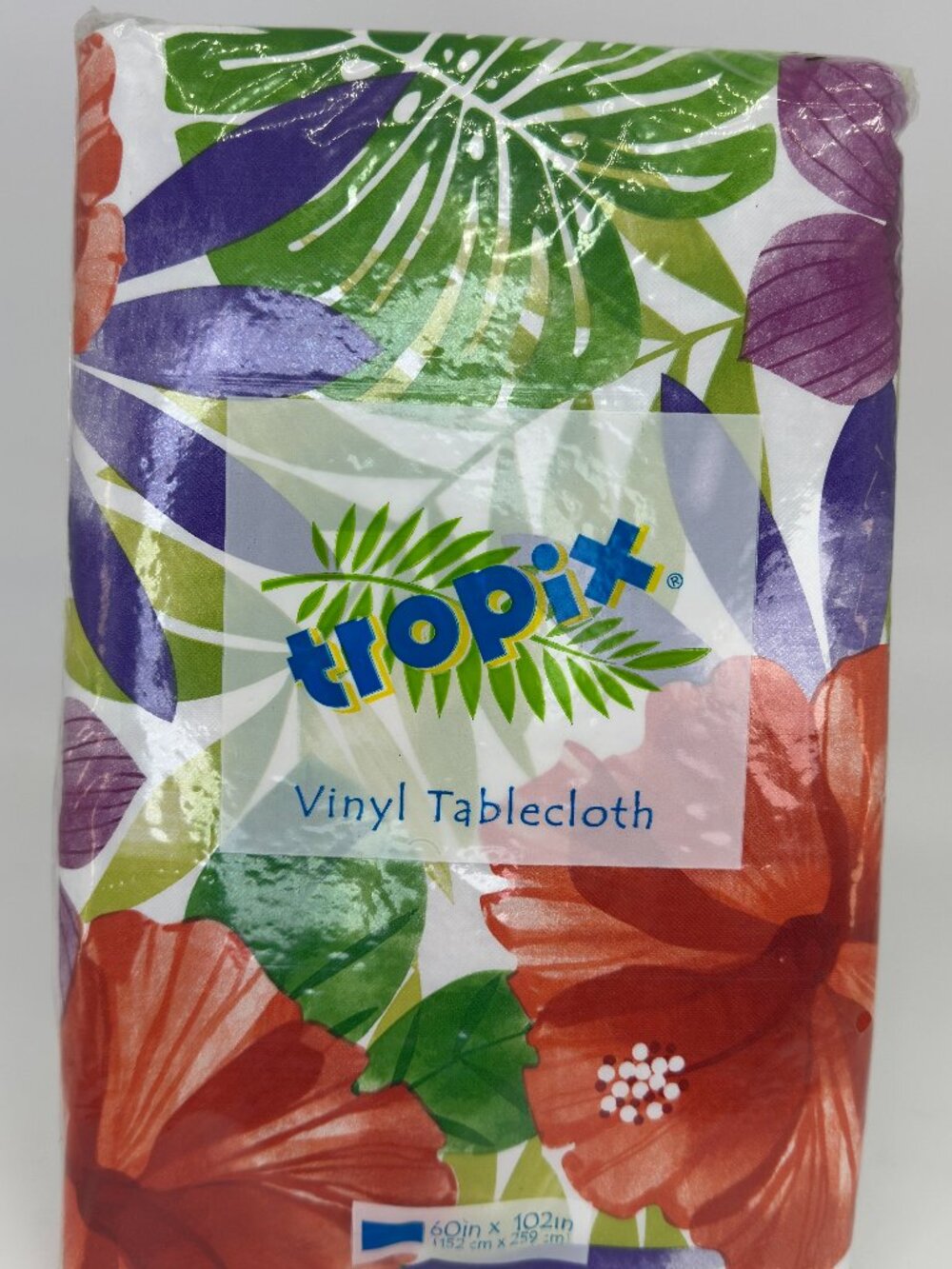 TROPIX Tropical Hibiscus Vinyl Tablecloth 60x102 New